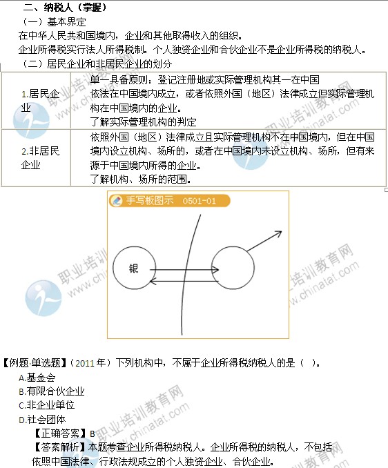 2014年中級經(jīng)濟師考試財政稅收精講：納稅人