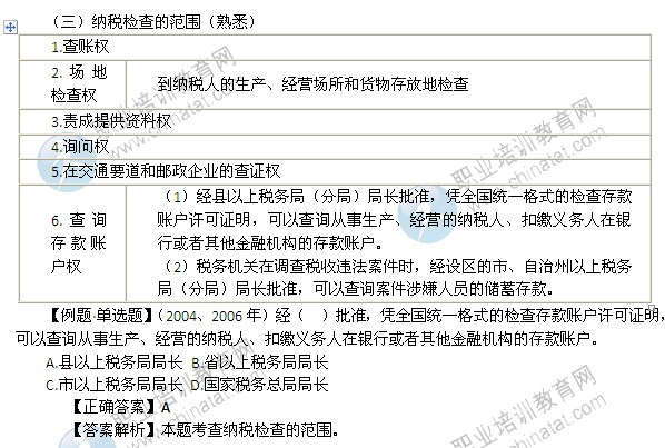 2014年中級經濟師考試財政稅收精講：納稅檢查的概念