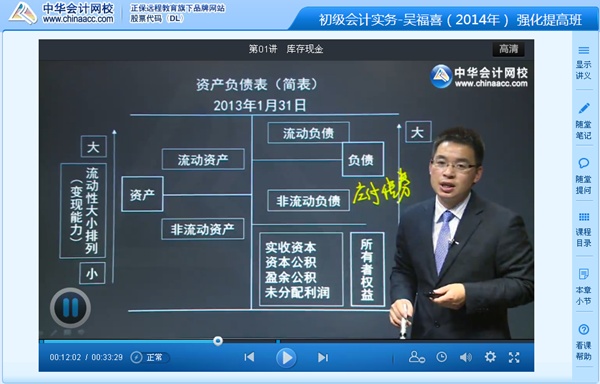 吳福喜2014初級會計職稱《初級會計實務(wù)》強化班高清課程