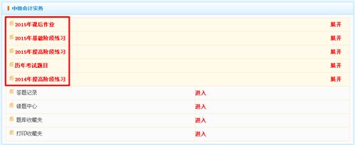 中級(jí)會(huì)計(jì)職稱題庫界面