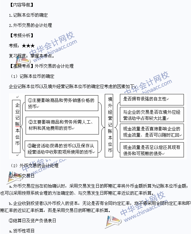 中級(jí)職稱(chēng)高頻考點(diǎn)：外幣交易的會(huì)計(jì)處理