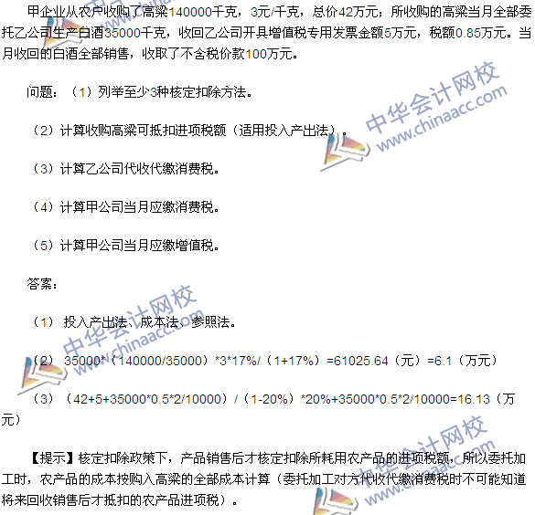 2015注冊(cè)會(huì)計(jì)師《稅法》計(jì)算題及答案