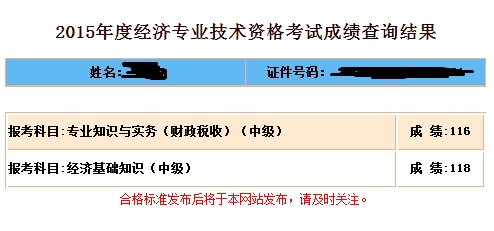 2015年經(jīng)濟(jì)師成績查詢