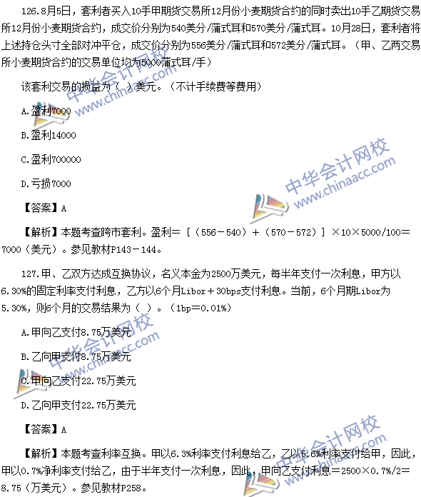 2016年期貨從業(yè)資格考試《期貨基礎(chǔ)知識(shí)》樣卷綜合題及答案