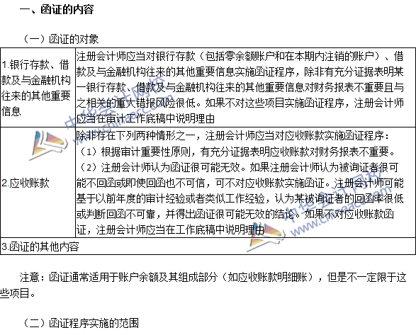 2016注冊(cè)會(huì)計(jì)師《審計(jì)》高頻考點(diǎn)：函證