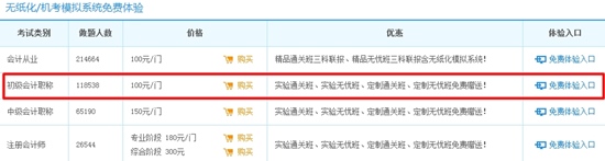 初級(jí)會(huì)計(jì)職稱(chēng)無(wú)紙化考試模擬系統(tǒng)