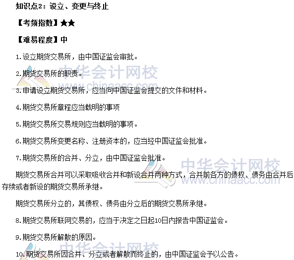 2017期貨從業(yè)《期貨基礎(chǔ)知識(shí)》高頻考點(diǎn)：設(shè)立、變更與終止