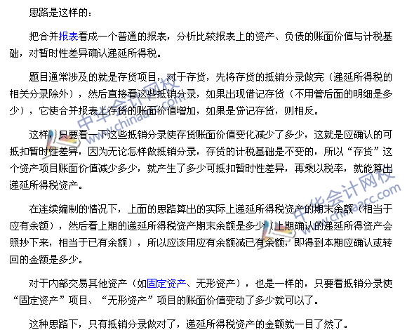 中級會計實(shí)務(wù)合并報表必殺技之二：抵銷分錄中遞延所得稅的計算