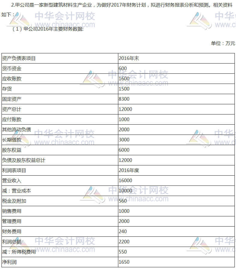 2017年注冊(cè)會(huì)計(jì)師《財(cái)管》計(jì)算分析題及參考答案（考生回憶版）