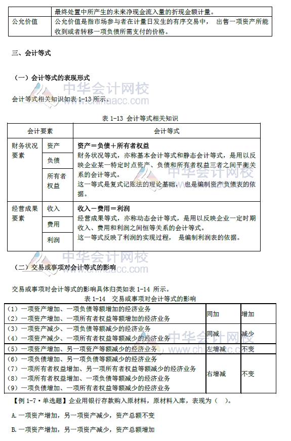 初級(jí)會(huì)計(jì)實(shí)務(wù)改革第一章內(nèi)容 會(huì)計(jì)要素及其確認(rèn)與計(jì)量