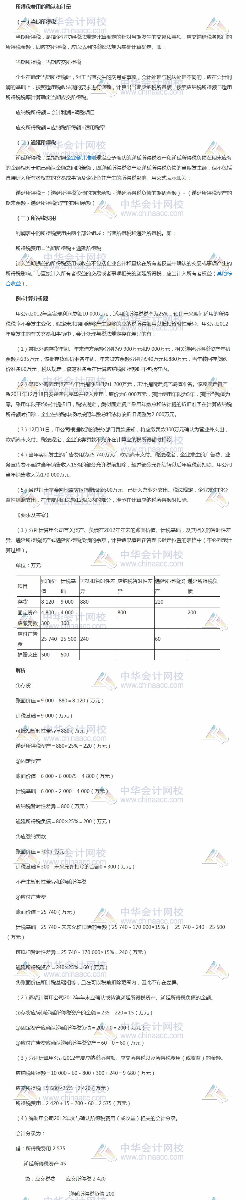 2018《中級(jí)會(huì)計(jì)實(shí)務(wù)》考前每日學(xué)習(xí)任務(wù)：所得稅費(fèi)用的確認(rèn)和計(jì)量