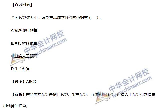 達(dá)江考前講過產(chǎn)品成本預(yù)算的考點(diǎn)！
