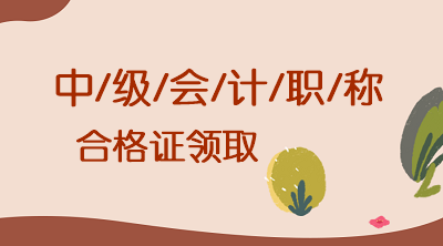 浙江杭州2019年中級會計資格證書領(lǐng)取時間