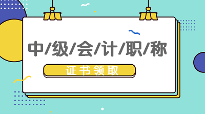 上海2019年中級會計證書領(lǐng)取時間