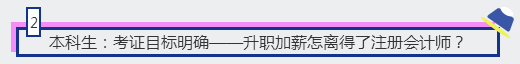 2、本科生：考證目標明確——升職加薪怎離得了注冊會計師？