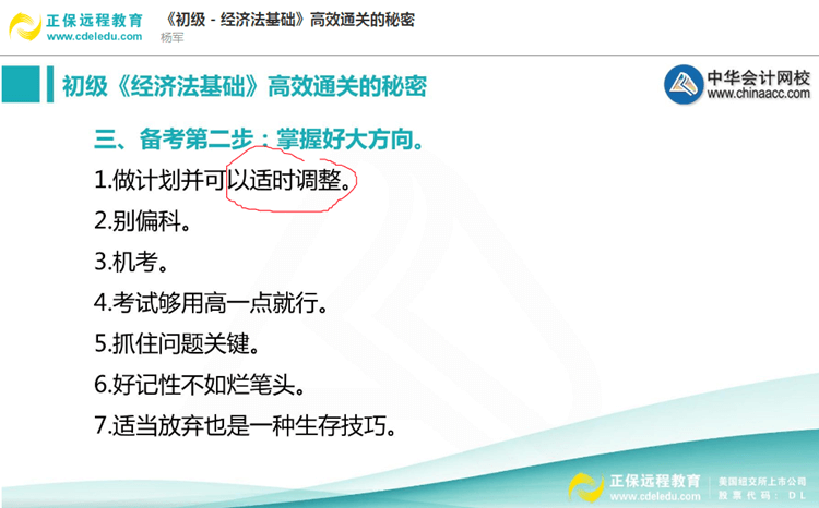 楊軍老師三步法教你順利通過初級職稱《經(jīng)濟法基礎(chǔ)》