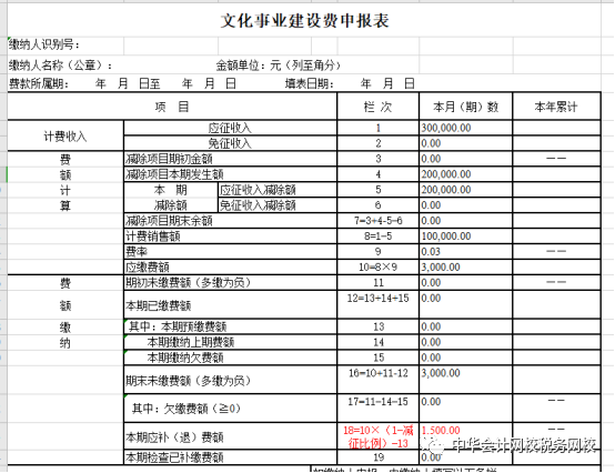 注意！文化事業(yè)建設費減半征收！申報表怎么填寫?