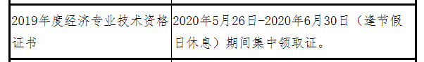 2019海南中級(jí)經(jīng)濟(jì)師證書領(lǐng)取