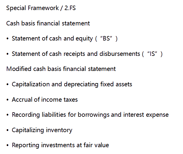 AICPA知識點：Special Framework —FS