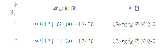 河南省高級經(jīng)濟(jì)師考試時間