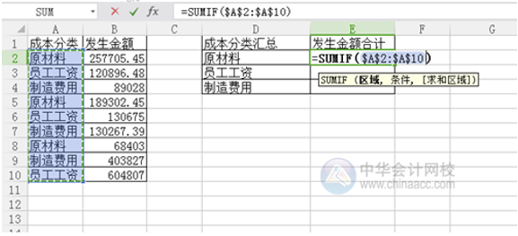 如何使用SUMIF函數(shù)進行分類匯總？