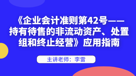 《企業(yè)會(huì)計(jì)準(zhǔn)則第42號(hào)——持有待售的非流動(dòng)資產(chǎn)、處置組和終止經(jīng)營(yíng)》應(yīng)用指南