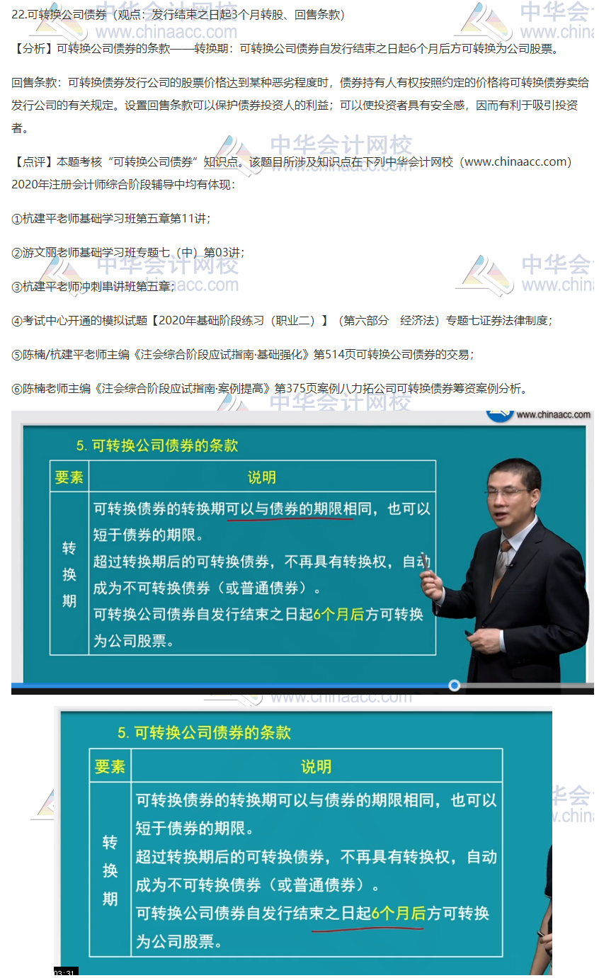 2020注會職業(yè)能力綜合測試（試卷二）考點總結（考生回憶版）