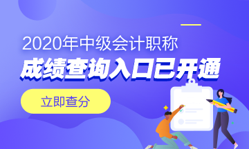 浙江嘉興市2020年中級會計職稱成績查詢?nèi)肟谝验_通！