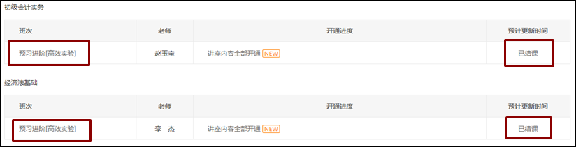 好消息！2021初級會計(jì)高效實(shí)驗(yàn)班預(yù)習(xí)階段課程全部開通