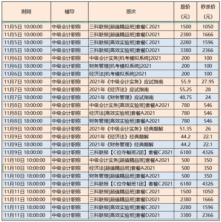 OMG！這有一份中級會計“爽”十一課價表 看完才知多優(yōu)惠！