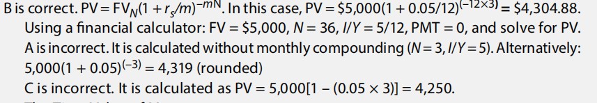 quantity exercise:discount rate