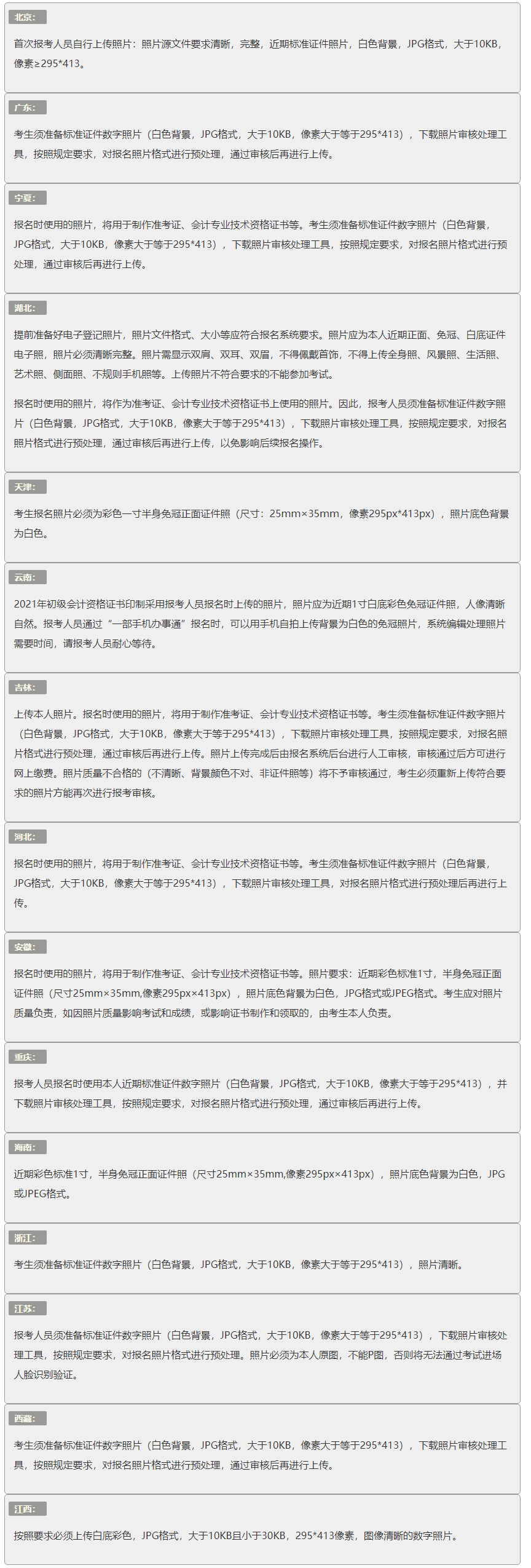 注意！2021年各地初級會計考試報名照片上傳有要求！_初級會計職稱_正保會計網校