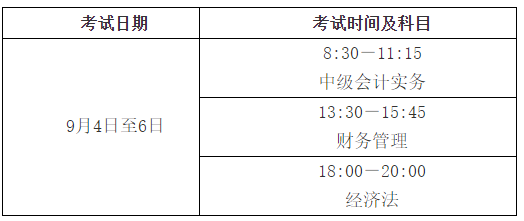 山東菏澤2021中級會計(jì)職稱考務(wù)日程安排通知