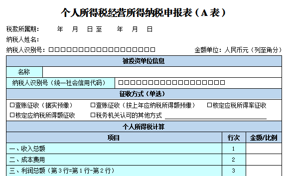 個(gè)人所得稅生產(chǎn)經(jīng)營(yíng)所得匯繳進(jìn)行時(shí)！分不清A、B、C表的人看過(guò)來(lái)~