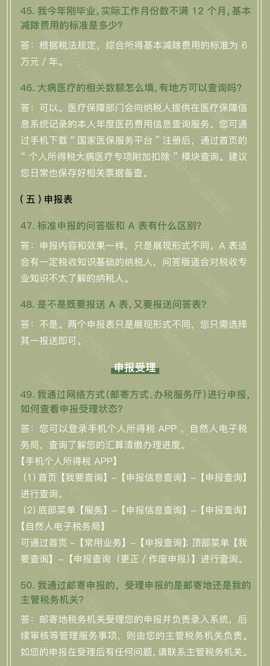 個稅匯算清繳常見問題匯總！你想知道的都在這~