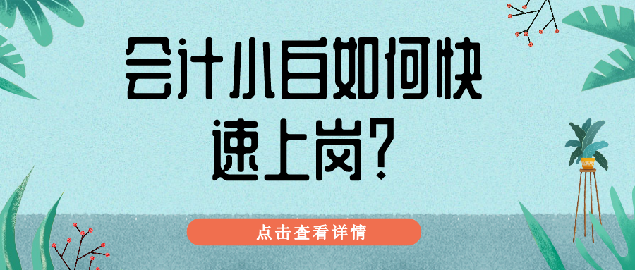 一篇讓財(cái)會(huì)小白不再迷茫 快速上崗！記得收藏