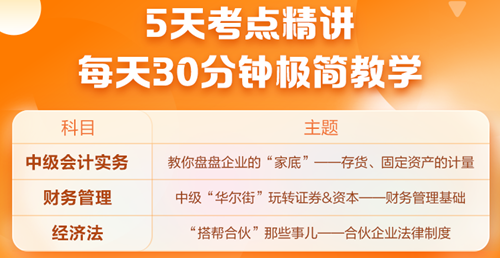 中級會計怎么學(xué)更高效？5天考點串講，拿下27分！