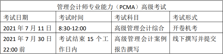 PCMA高級考試