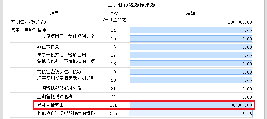 新增值稅報(bào)表啟用后，異常增值稅扣稅憑證轉(zhuǎn)出申報(bào)怎么做？