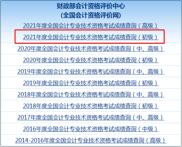 初級(jí)會(huì)計(jì)考試成績(jī)查詢流程