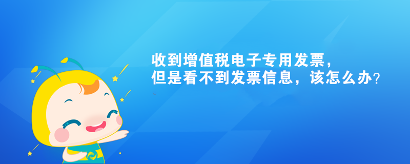 收到增值稅電子專用發(fā)票，但是看不到發(fā)票信息，該怎么辦？