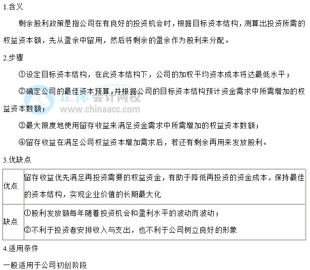 【30天預(yù)習(xí)計劃】中級財務(wù)管理知識點27：剩余股利政策