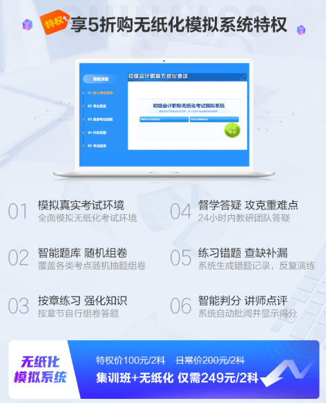 初級(jí)會(huì)計(jì)無紙化模擬系統(tǒng)是只有幾套試卷嗎？