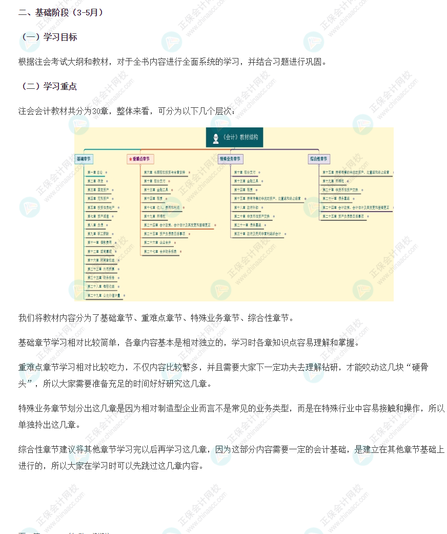 【一定要看】注會基礎階段（3-5月）學習計劃