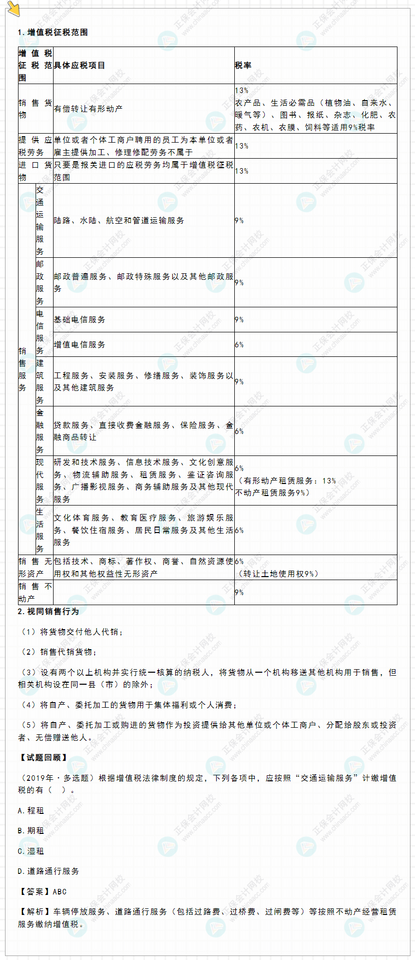 2022年初級會計《經濟法基礎》高頻考點：增值稅征稅范圍