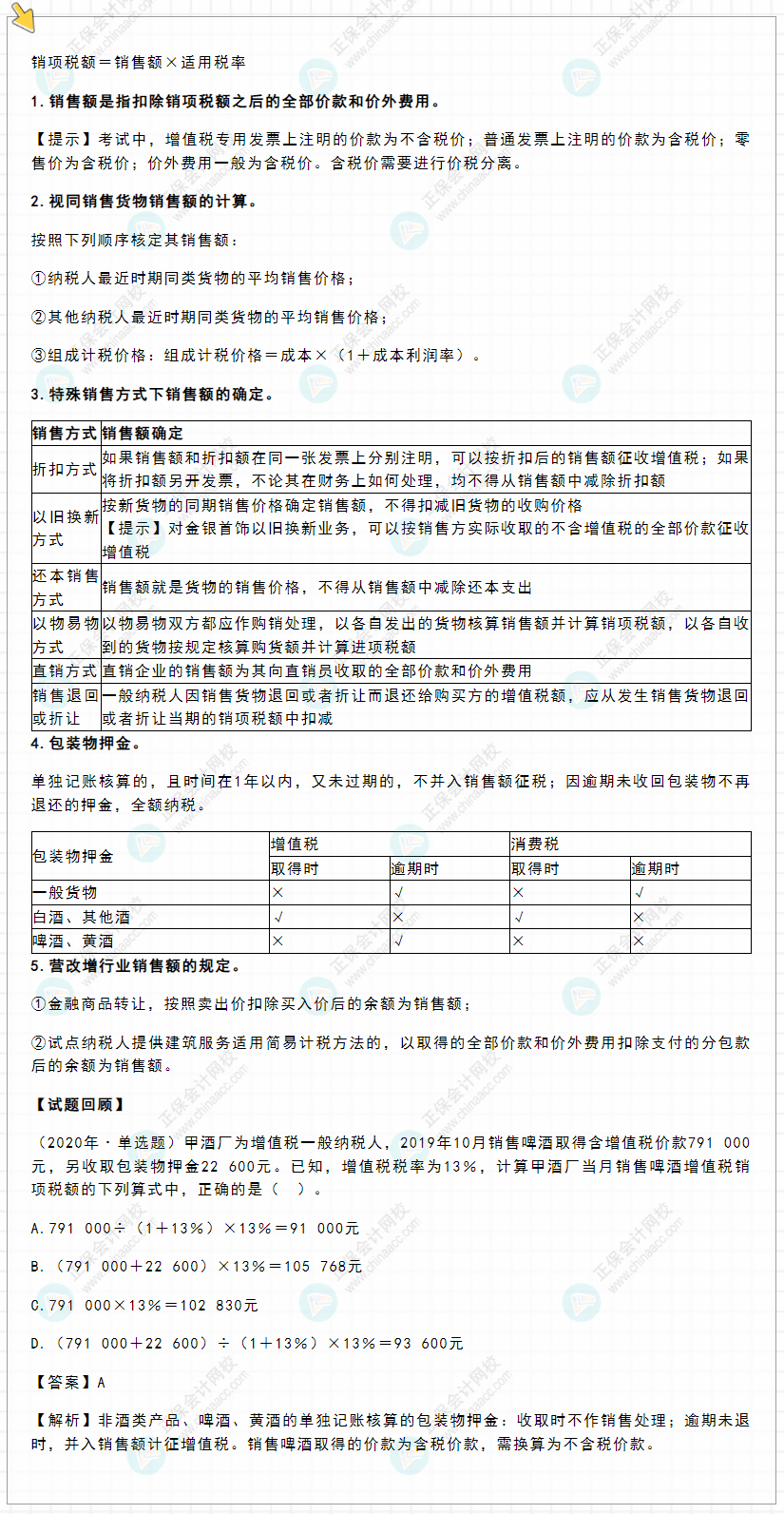 2022年初級(jí)會(huì)計(jì)《經(jīng)濟(jì)法基礎(chǔ)》高頻考點(diǎn)：增值稅應(yīng)納稅額計(jì)算之銷(xiāo)項(xiàng)稅額