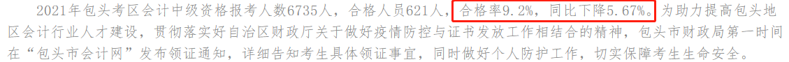 一地官宣2021年中級(jí)會(huì)計(jì)考試合格率！這三大原因正影響你拿證兒！