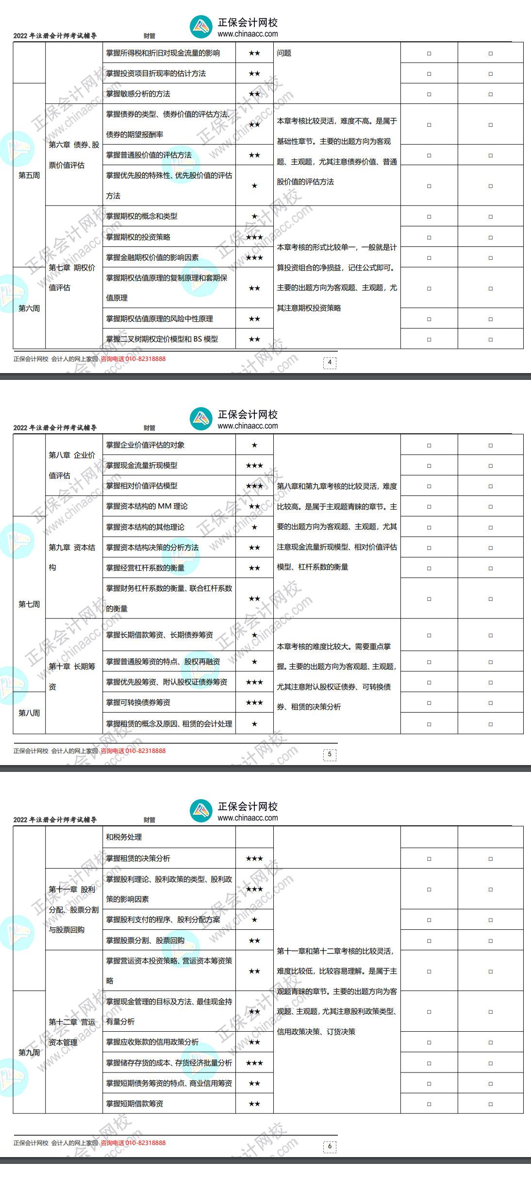 2022年注冊會計師《財務(wù)成本管理》基礎(chǔ)階段學(xué)習(xí)計劃表！