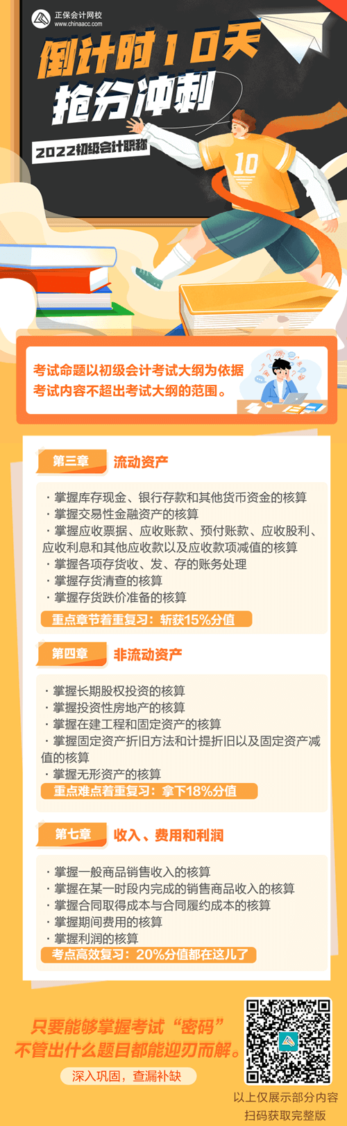 2022年初級會計倒計時10天！今日學(xué)習(xí)回顧重點：考綱掌握點