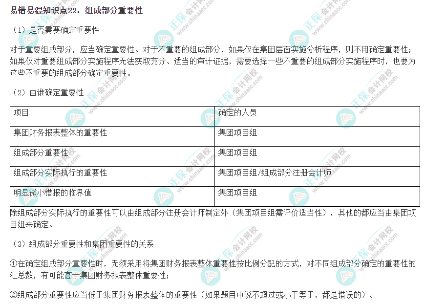 2022注會《審計(jì)》易錯(cuò)易混知識點(diǎn)